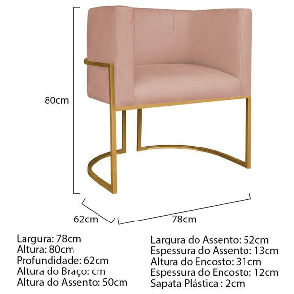 Imagem de Poltrona Decorativa Base de Ferro Suede Munique