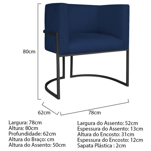 Imagem de Poltrona Decorativa Base de Ferro Suede Munique