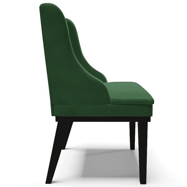 Imagem de Poltrona Decorativa Base Fixa de Madeira Firenze Veludo Verde/Preto G19 - Gran Belo