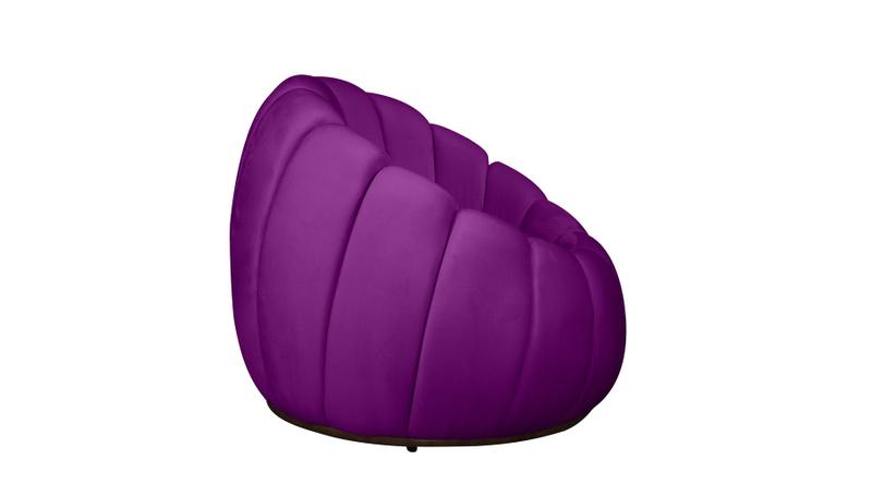 Imagem de Poltrona Decorativa Base Giratória Concha Veludo Roxo