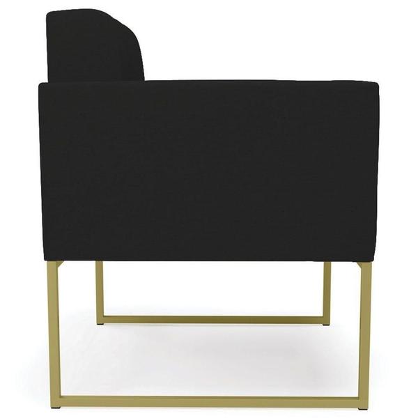 Imagem de Poltrona Decorativa Base Industrial Dourado Ana Linho Preto