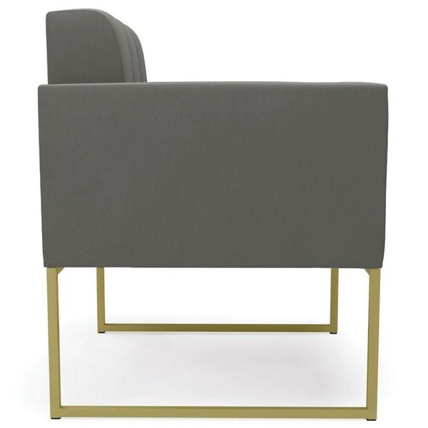 Imagem de Poltrona Decorativa Base Industrial Dourado Ana Suede Grafite