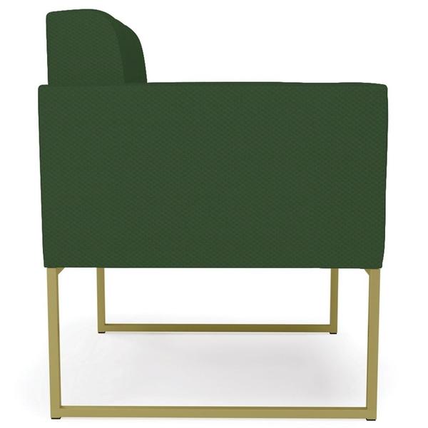 Imagem de Poltrona Decorativa Base Industrial Dourado Ana Veludo Luxo Verde - Ibiza