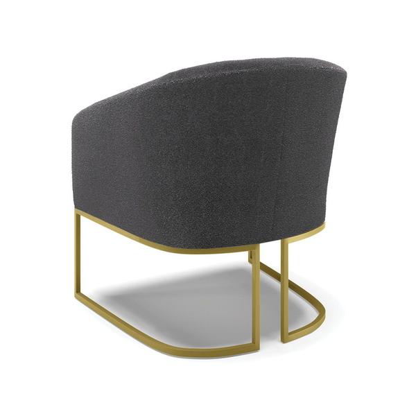 Imagem de Poltrona Decorativa Base Industrial Dourado Stella Bouclê D03 - D'Rossi