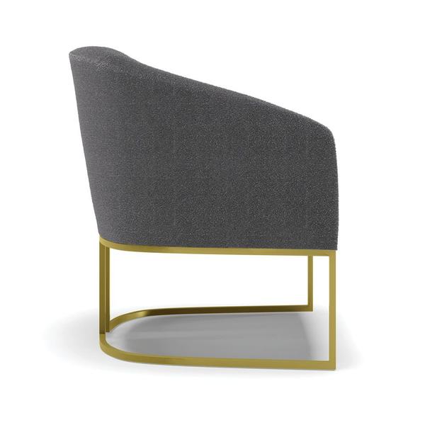 Imagem de Poltrona Decorativa Base Industrial Dourado Stella Bouclê D03 - D'Rossi