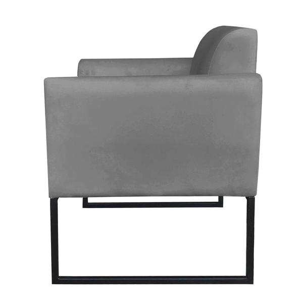 Imagem de Poltrona Decorativa Base Industrial Preto Maressa S08 Suede Grafite - Ibiza