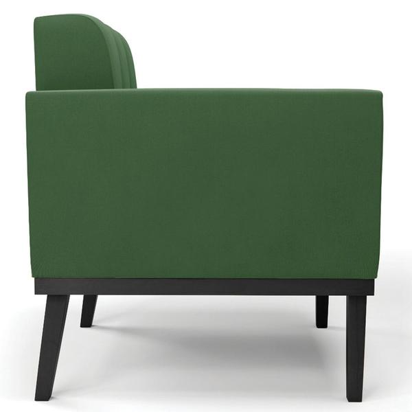 Imagem de Poltrona Decorativa Base Madeira Preto Ana Suede Verde - Ibiza