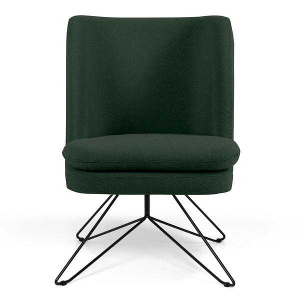 Imagem de Poltrona Decorativa Base Orby Fixa Pérsia C-117 Linho Verde Musgo - Domi