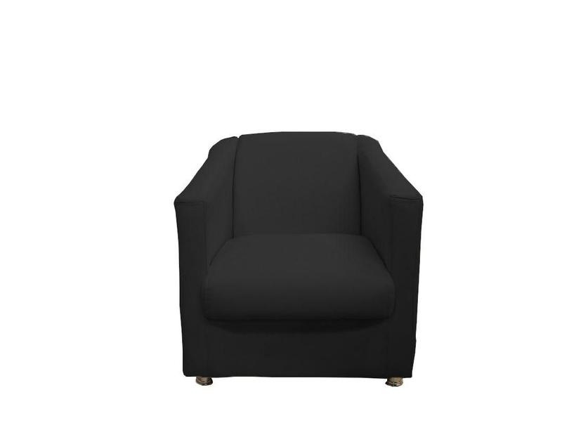 Imagem de Poltrona Decorativa Biane Suede Preto Pés Cromado Ms Decor