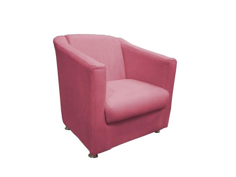 Imagem de Poltrona Decorativa Biane Suede Rosa Pés Cromado Ms Decor