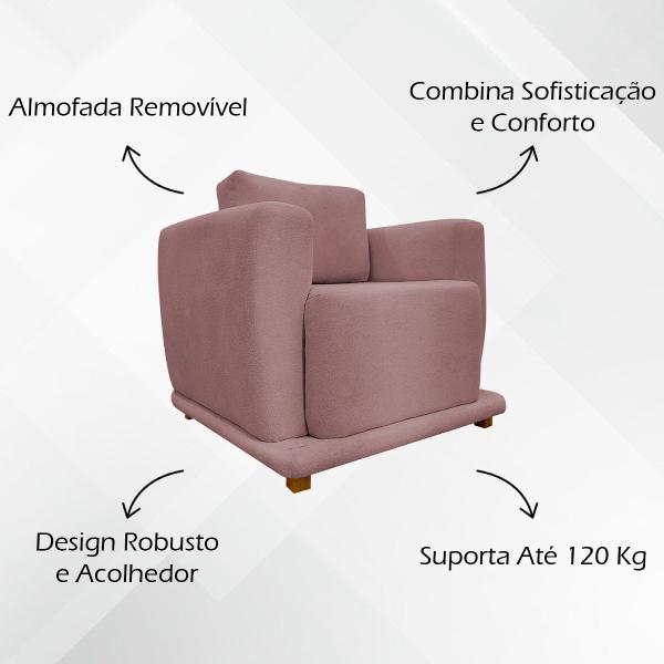 Imagem de Poltrona Decorativa Bridge para Sala Boucle Premium Cores