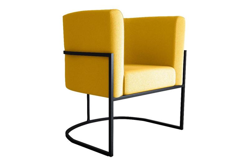 Imagem de Poltrona Decorativa Cairo Veludo Amarelo E-436