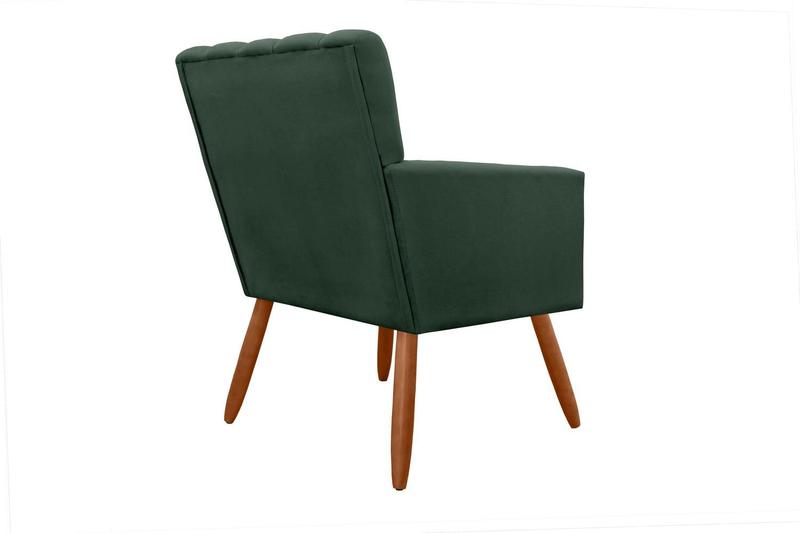 Imagem de Poltrona Decorativa Cecília Suede Verde Pés Madeira Mz Decor