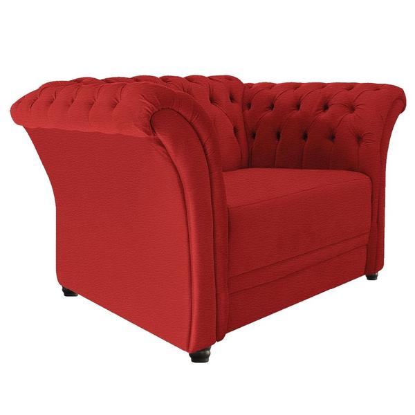 Imagem de Poltrona Decorativa Chesterfield Sofia Sintético Vermelho Capitonê - Amarena Móveis