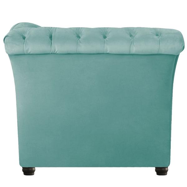 Imagem de Poltrona Decorativa Chesterfield Sofia Suede Azul Tiffany Capitonê - Amarena Móveis