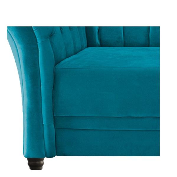 Imagem de Poltrona Decorativa Chesterfield Sofia Suede Azul Turquesa Capitonê - Amarena Móveis