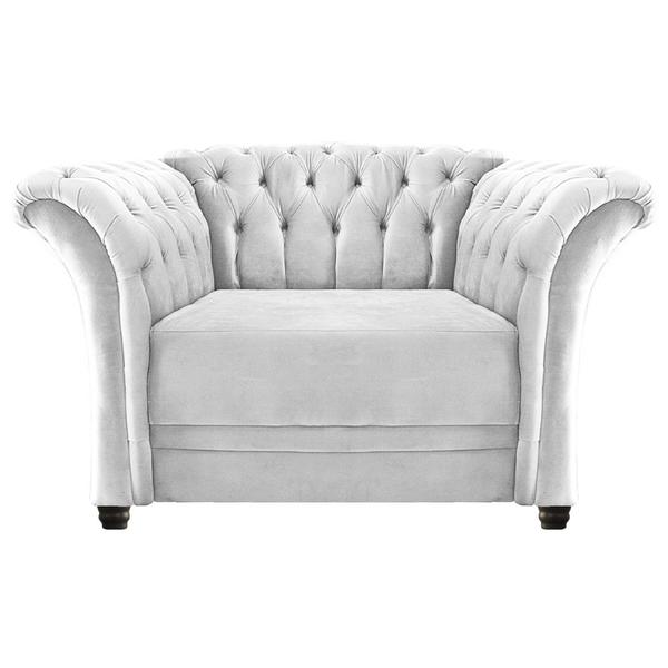 Imagem de Poltrona Decorativa Chesterfield Sofia Suede Branco - Doce Sonho Móveis