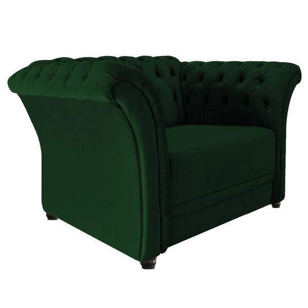 Imagem de Poltrona Decorativa Chesterfield Sofia Suede Verde Capitonê - Amarena Móveis