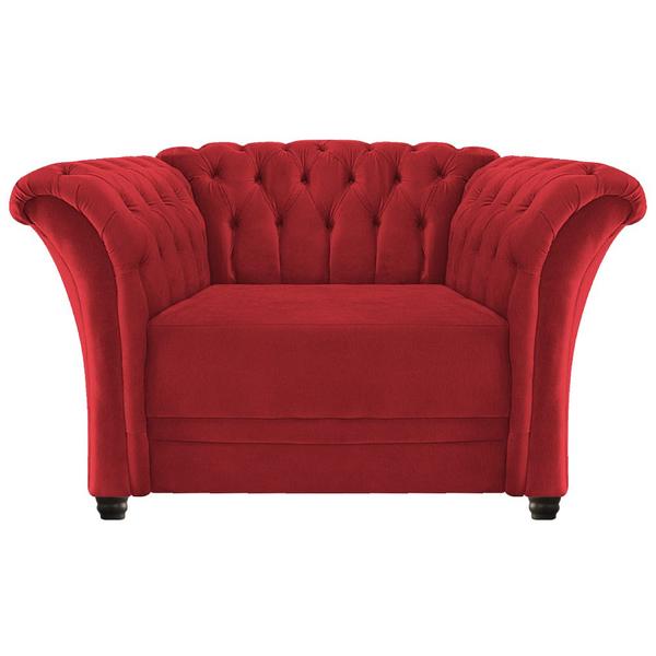 Imagem de Poltrona Decorativa Chesterfield Sofia Suede Vermelho - Amarena Móveis