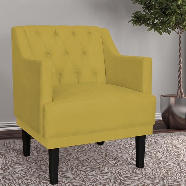 Imagem de Poltrona Decorativa Classica Amarelo - Malta Decor