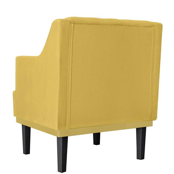 Imagem de Poltrona Decorativa Clássica Pés Trapézio Suede Amarelo - DS Estofados