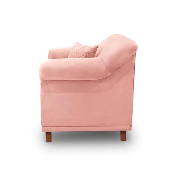 Imagem de Poltrona Decorativa com 1 Almofada Armstrong Veludo Rosa G63 - Gran Belo