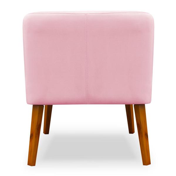 Imagem de Poltrona Decorativa com Puff Virgínia Veludo Rosa - Montanaris Decor