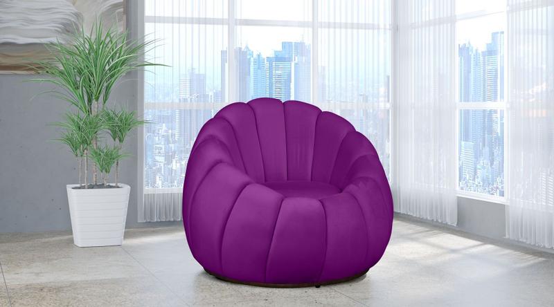 Imagem de Poltrona Decorativa Concha Veludo Roxo