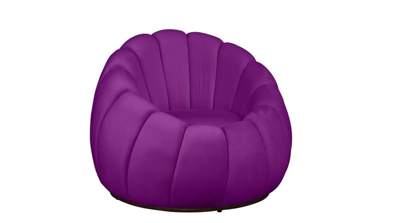 Imagem de Poltrona Decorativa Concha Veludo Roxo