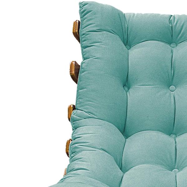 Imagem de Poltrona Decorativa Costela Base Fixa Suede Azul Tiffany - ADJ Decor