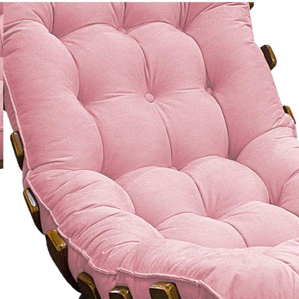 Imagem de Poltrona Decorativa Costela Base Fixa Suede Rosa Bebê - Doce Sonho Móveis