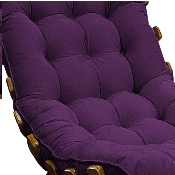 Imagem de Poltrona Decorativa Costela Base Fixa Suede Roxo - Doce Sonho Móveis