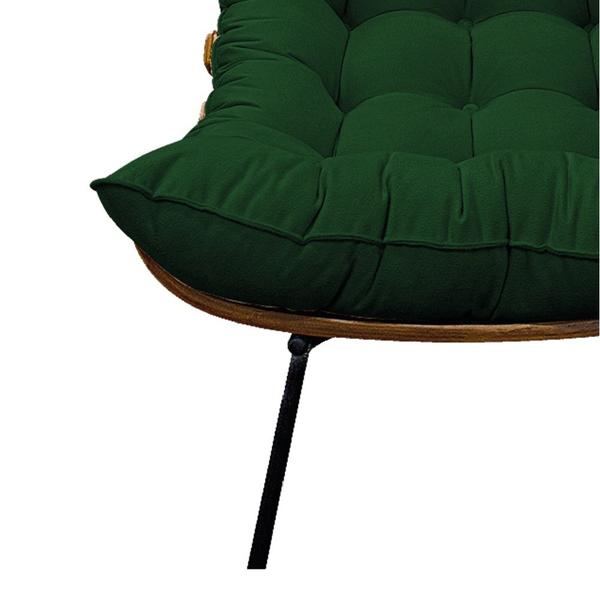 Imagem de Poltrona Decorativa Costela Base Fixa Suede Verde - Amarena Móveis