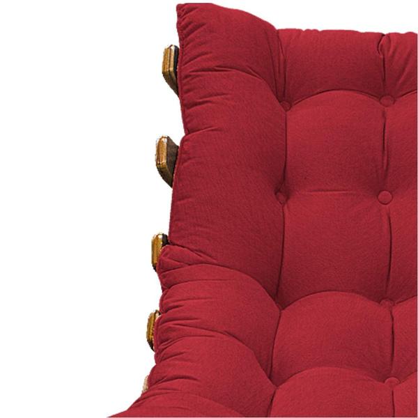 Imagem de Poltrona Decorativa Costela Base Fixa Suede Vermelho - Amarena Móveis