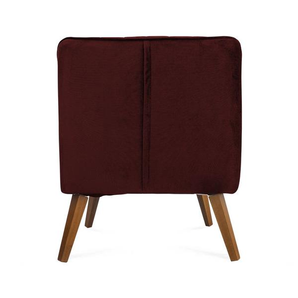 Imagem de Poltrona Decorativa Dalia Pés de Madeira Suede Bordô - Sheep Estofados