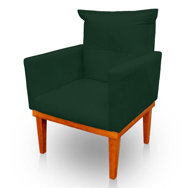 Imagem de Poltrona Decorativa Duda com Base de Madeira para Sala e Quarto Suede Verde - Jylcrom