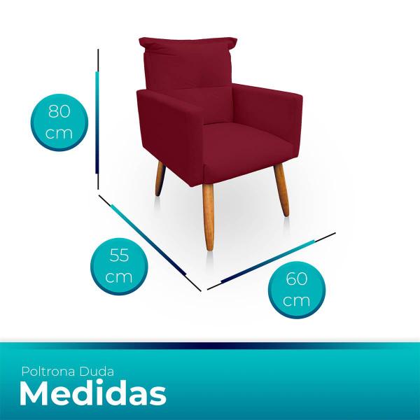 Imagem de Poltrona Decorativa Duda com Puff New para Sala e Quarto Suede - LH Decor