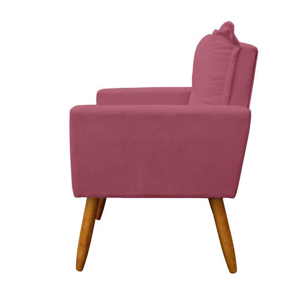 Imagem de Poltrona Decorativa Duda para Sala e Quarto Suede Rose - LH Decor