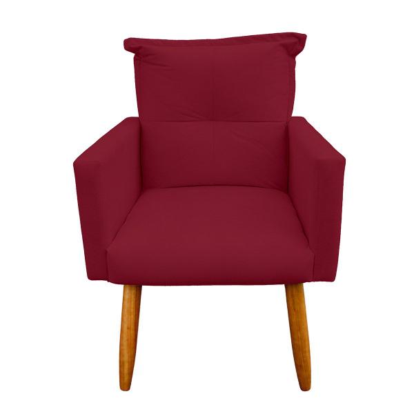 Imagem de Poltrona Decorativa Duda para Sala e Quarto Suede Vermelho - LH Decor