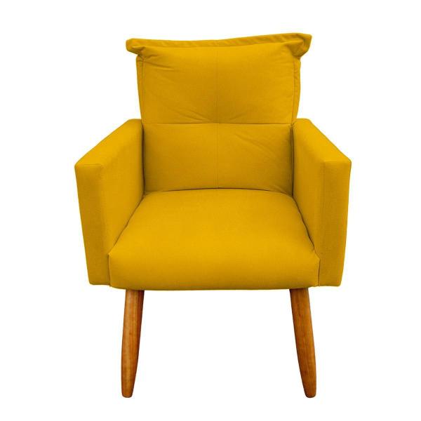 Imagem de Poltrona Decorativa Duda Sala E Quarto Suede Amarelo Jylcrom