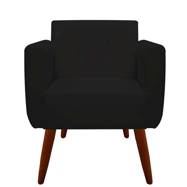 Imagem de Poltrona Decorativa Duda Suede Preto - D'Classe Decor