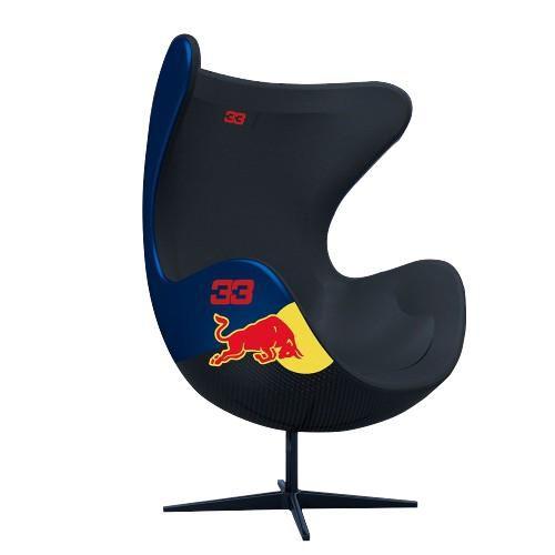 Imagem de Poltrona Decorativa Egg Chair RB Nº33 c/Regulagem de Altura Azul/Preto G53 - Gran Belo