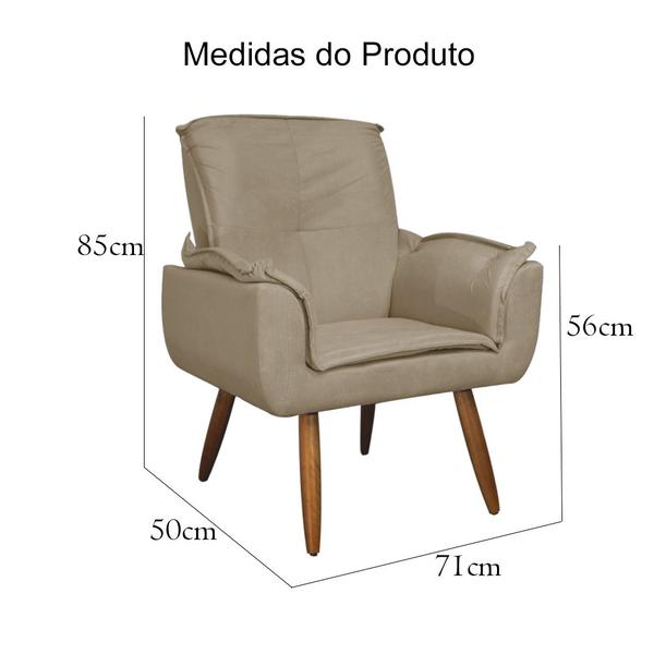 Imagem de Poltrona Decorativa Emília Plus Suede Cores Variadas - Ds Estofados