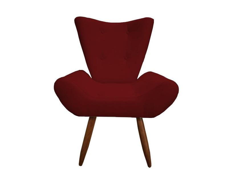 Imagem de Poltrona Decorativa Emilia Suede Marsala Pés Madeira Ms Decor