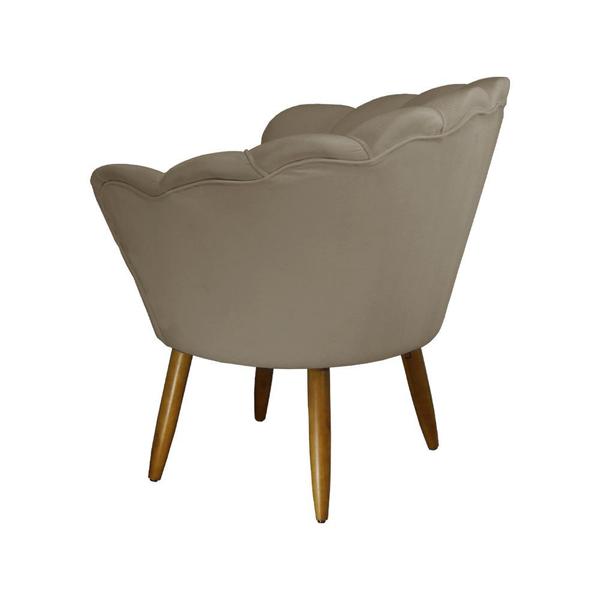 Imagem de Poltrona Decorativa Estofada Para Quarto Closet Pétala Suede Cappuccino - DL DECOR