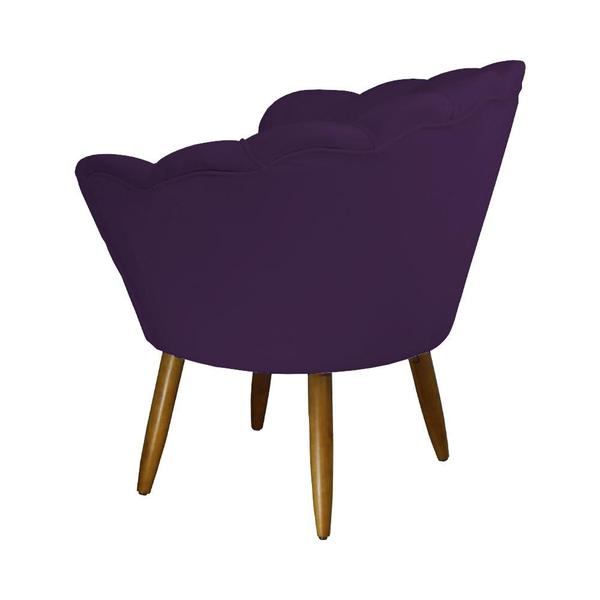 Imagem de Poltrona Decorativa Estofada Para Quarto Closet Pétala Suede Roxo - DL DECOR