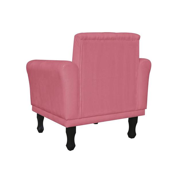 Imagem de Poltrona Decorativa Estofada Para Sala de Estar Classic Suede Rosa Barbie - LM DECOR