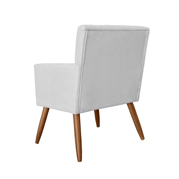 Imagem de Poltrona Decorativa Estofada Para Sala de Estar Onix Suede Branco - MB Decor