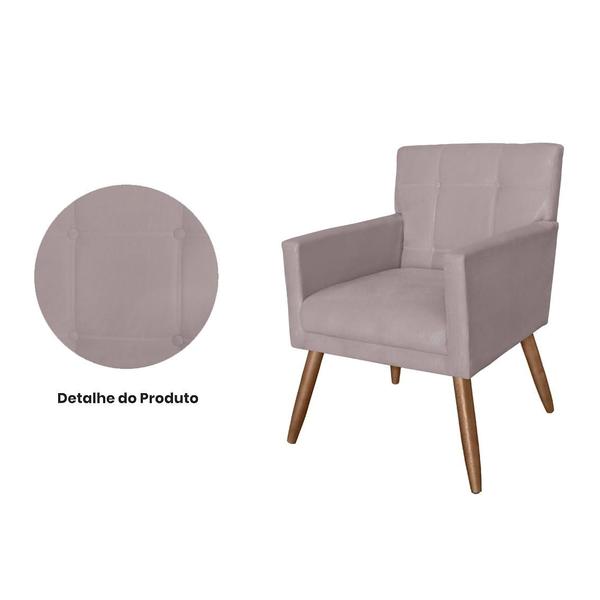 Imagem de Poltrona Decorativa Estofada Para Sala de Estar Onix Suede Rose - MB Decor