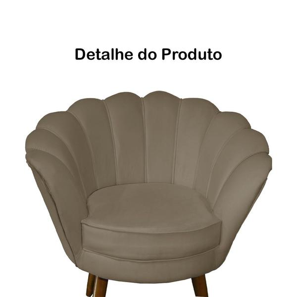 Imagem de Poltrona Decorativa Estofada Para Sala de Estar Pétala Suede Cappuccino - DL DECOR